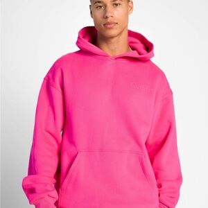 Comfrt Unisex Minimalist Hot Pink Hoodie.  Size small